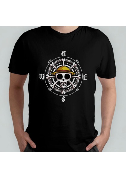 One Piece %100 Pamuklu Bisiklet Yaka T-Shirt Model - 11