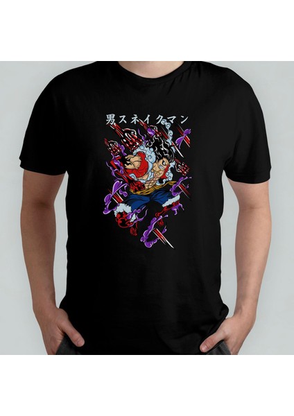 One Piece %100 Pamuklu Bisiklet Yaka T-Shirt Model - 9