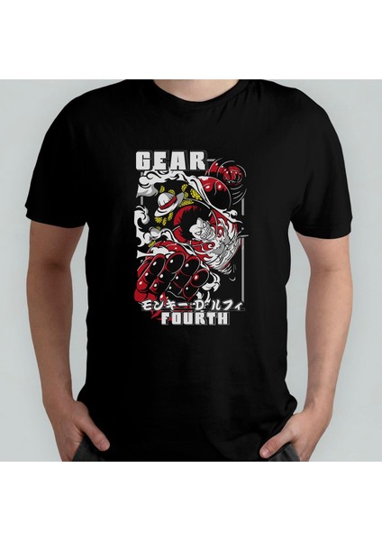 One Piece %100 Pamuklu Bisiklet Yaka T-Shirt Model - 8