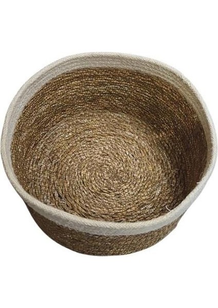 Bej Organize Sepet L Boy, Naturel Yuvarlak Tasarım, Şık ve Fonksiyonel Dekoratif Sepet fiyatları