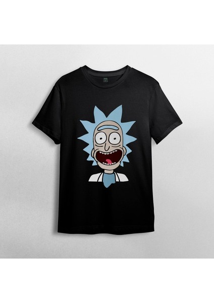 Rick And Morty - Rick Yüz - Model 1 %100 Pamuklu Bisiklet Yaka T-Shirt fiyatları
