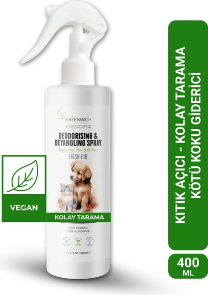 Tüy Açıcı Sprey 400 ml | Kıtık Açıcı Kolay Tarama | Tuvalet Idrar Koku Giderici | Kedi Köpek
