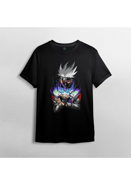 Naruto Kakashi Hatake %100 Pamuklu Bisiklet Yaka T-Shirt Model - 3 fiyatları