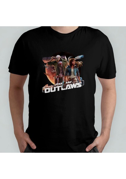 Star Wars Outlaws %100 Pamuklu Bisiklet Yaka T-Shirt Model - 1