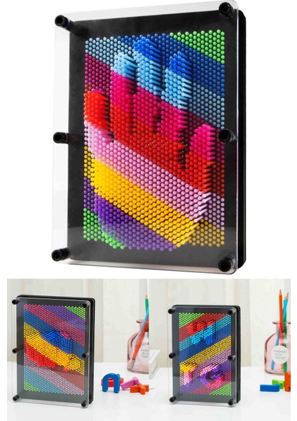Pinart 3D Baskı Oyuncağı Renkli Dekoratif Masaj Strés Giderici Iğneli Sanat Tablası Eğlenceli Hediyelik Kutu Özel Seri indirimleri