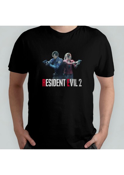 Resident Evil 2 %100 Pamuklu Bisiklet Yaka T-Shirt Model 1