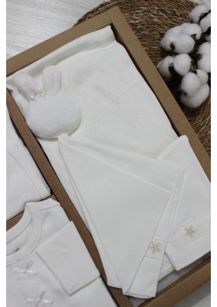 Barbosa Cute Rabbit Nakışlı 10'lu Yenidoğan Kız Bebek Hastane Çıkışı (56-62CM) ZK1474 Yeni Sezon 2025