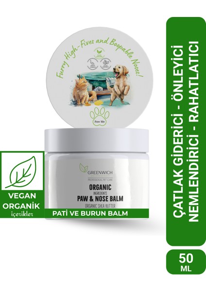 Pati Burun Balm 50 ml | Nemlendirici Çatlak Onarım Kremi | Doğal Organik Içerik | Kedi Köpek