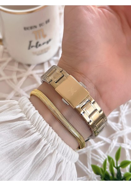 Çelik Kordon 3 Atm Suya Dayanıklı Özel Tasarım Kadın Kol Saat+Bileklik VS.BLKT.0477 modelleri