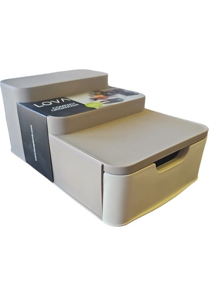 Krem Renk Çok Amaçlı Çekmeceli ve Basamaklı Organizer (26X11CM) fiyatları