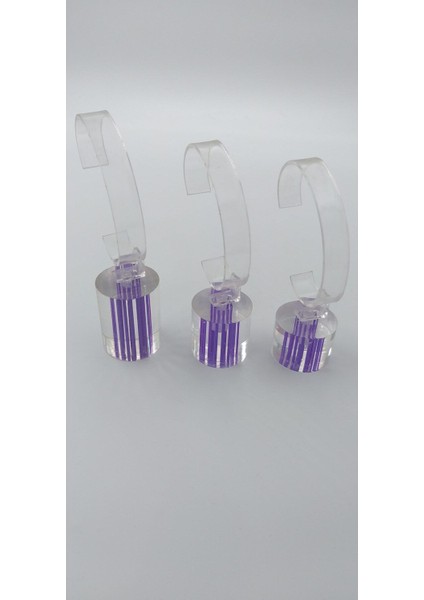 Lila ve Beyaz Renkli 3'lü Saat Standı Seti, Şık ve Kullanışlı Tasarım fiyatları