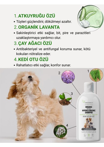 Hipoalerjenik Şampuan 200 ml | Tüy Dökülme | Parazit Pire Mantar Uzaklaştırıcı | Kedi Köpek modelleri
