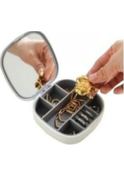 Beyaz Mini Taşınabilir Takı ve Ruj Kutusu, Şık ve Kullanışlı Tasarım fiyatları