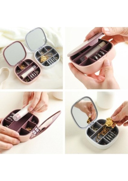 Beyaz Mini Taşınabilir Takı ve Ruj Kutusu, Şık ve Kullanışlı Tasarım fırsatları