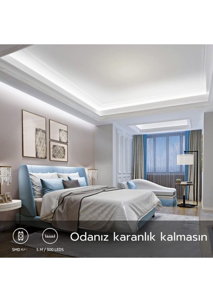5 Metre Dimmer Anahtarlı Beyaz Işık Şerit LED Seti SB-6513 modelleri