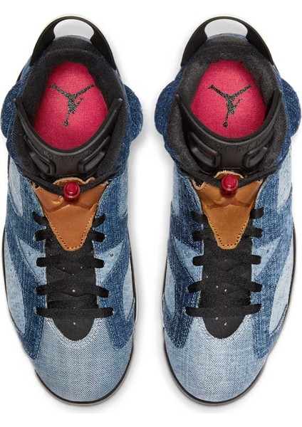 Air Jordan 6 Retro Washed Denim Sail Black Varsity RED-CT5350-401 indirimleri