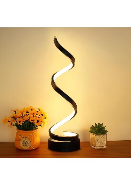 Kıvrımlı Masa Lambası, Kısılabilir, 3 Renk, Şık Gece Dekoru