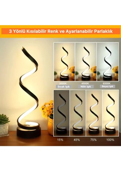 Kıvrımlı Masa Lambası, Kısılabilir, 3 Renk, Şık Gece Dekoru fiyatları