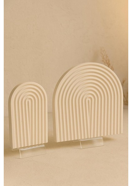 Şık U Şeklinde Beyaz Takı ve Dekorasyon Tepsi Seti