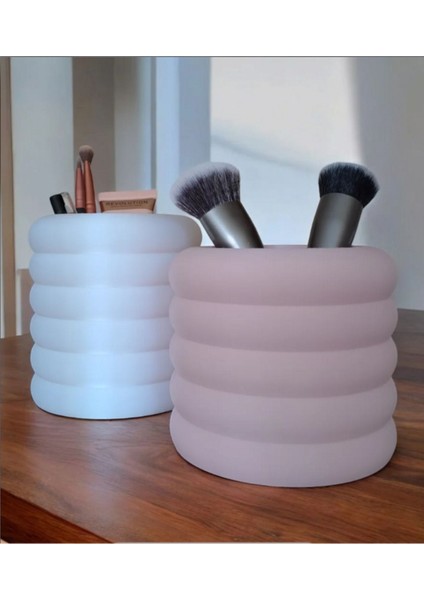 Pembe İki Parçalı Makyaj ve Ofis Düzenleyici Seti, Şık ve Fonksiyonel Tasarım