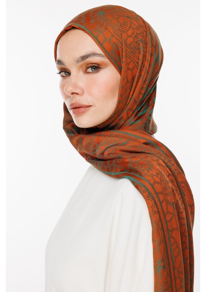 Lavin Desen Çift Taraflı Şal Tarçın-Zümrüt fırsatları