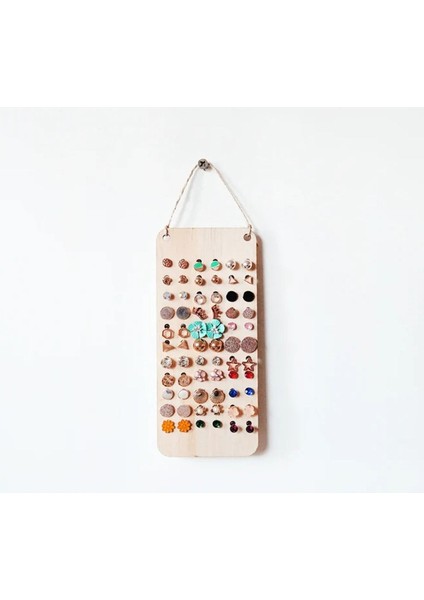 Ahşap Mini Küpe Organizer, Takı Düzenleyici ve Sunum Standı, Bej Renk fiyatları