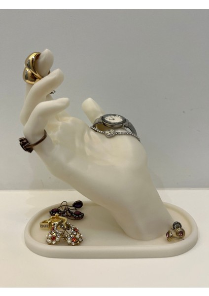 El Yapımı Modern Takı Düzenleyici, Şık ve Yüksek Kaliteli Dekoratif Saat, Yüzük, Küpe, Kolye