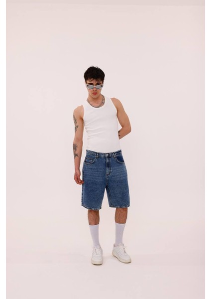 Erkek Beyaz Fitilli Tanktop Sporcu Atlet