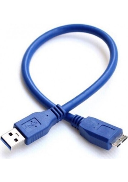 USB 3.0 HDD Harddisk Hard Disk Kablosu / Mavi 30 cm / Micro Usb-B / Hızlı Veri Aktarımı