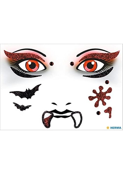 Face Art Decor Yuz Susleme Etiketi Vampir modelleri