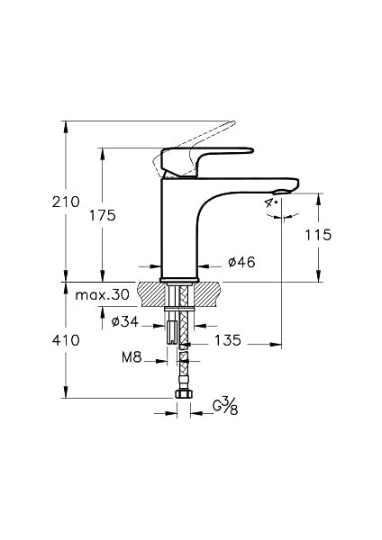 Root Round A42706 Yüksek Lavabo Bataryası, Krom fiyatları