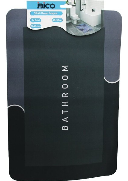 Dikdörtgen 38X58CM Su Emici - Sihirli Banyo Paspasi Elastik