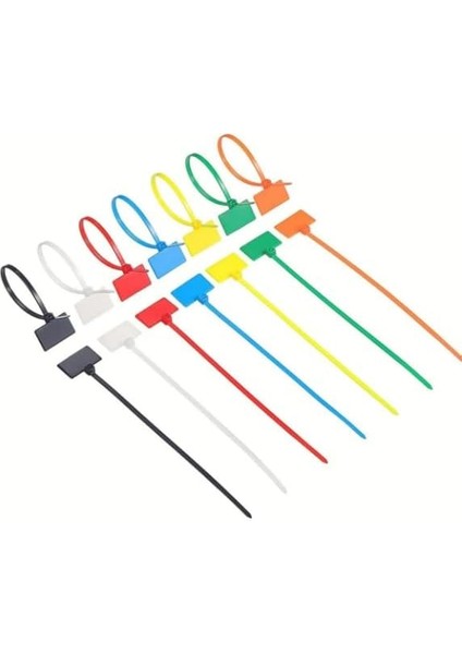 100 Adet Siyah Etiketli Elektrik Kablosu Kablo Bağı Klips Plastik Cırt Cırt Kelepçe 100X3MM (Siyah) fiyatları