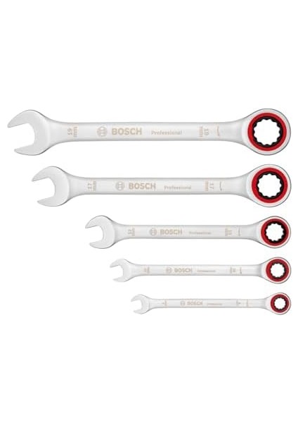 Professional, Cırcırlı Anahtar Seti, Anahtar Takımı 5 Parça, 8,10,13,17,19MM, 1600A02Z3D, Mavi modelleri