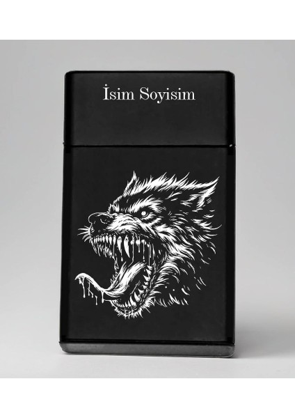 Beast Desenli Metal Sigara Tabakası – Kişiye Özel Isimli Tütün Kutusu Hediyelik