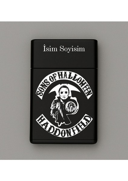 Sons Of Halloween Desenli Metal Sigara Tabakası – Kişiye Özel Isimli Tütün Kutusu