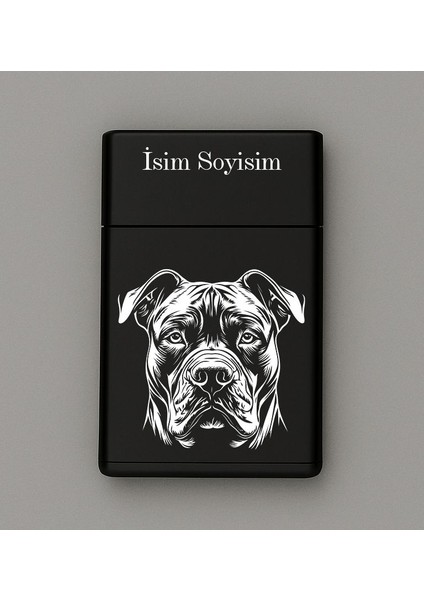 Köpek Desenli Metal Sigara Tabakası – Kişiye Özel Isimli Tütün Kutusu Hediyelik