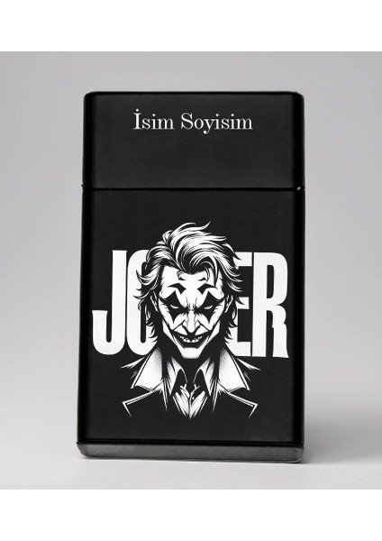 Joker Desenli Metal Sigara Tabakası – Kişiye Özel Isimli Tütün Kutusu Hediyelik M24