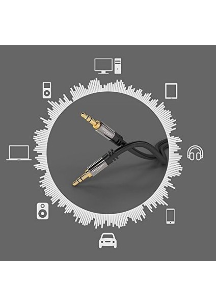 – Aux Kablosu, 3,5mm Jak Kablosu – 2,75M – Kırılmaya Dayanıklı Metal Fişler – 0,3-10M Arasında Mevcut (Ses/kulaklık Kablosu/aux Kablo, Pc/dizüstü Bilgisayar, Araba ve Hifi, Siyah) modelleri