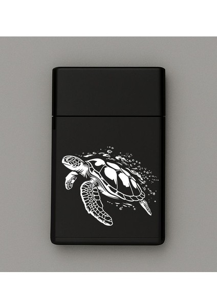 Kaplumbağa Caretta Desenli Metal Sigara Tabakası – Kişiye Özel Isimli Tütün Kutusu fiyatları