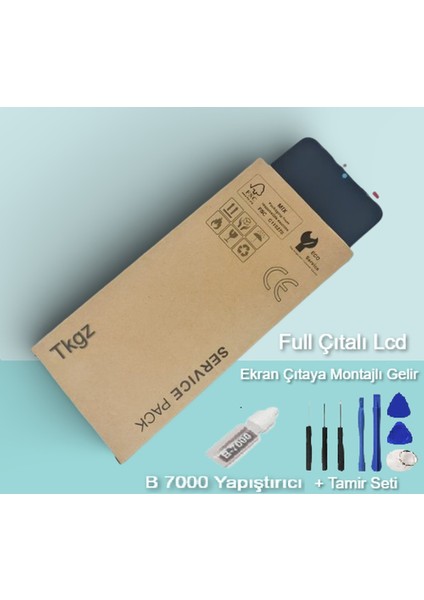 - Huawei P Smart 2021 Uyumlu LCD Ekran Dokunmatik Service Pack - Çıtalı- Montaj Seti + B-7000