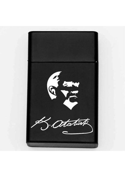 Atatürk Desenli Metal Sigara Tabakası – Kişiye Özel Isimli Tütün Kutusu Hediyelik fiyatları