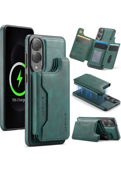 Samsung Galaxy S25 Edge Cüzdan Pc + Tpu + Pu Telefon Kılıfı Magsafe ile Uyumlu (Yurt Dışından)