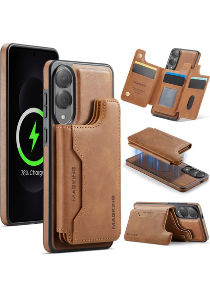 Samsung Galaxy S25 Edge Cüzdan Pc + Tpu + Pu Telefon Kılıfı Magsafe ile Uyumlu (Yurt Dışından)