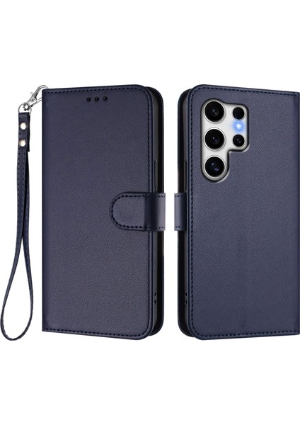 Samsung Galaxy S25 Ultra Deri Cüzdan Standı Telefon Kılıfı Bilek Kayışı ile (Yurt Dışından)