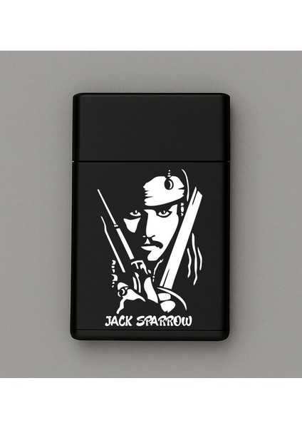 Jack Sparrow Desenli Metal Sigara Tabakası – Kişiye Özel Isimli Tütün Kutusu Hediyelik