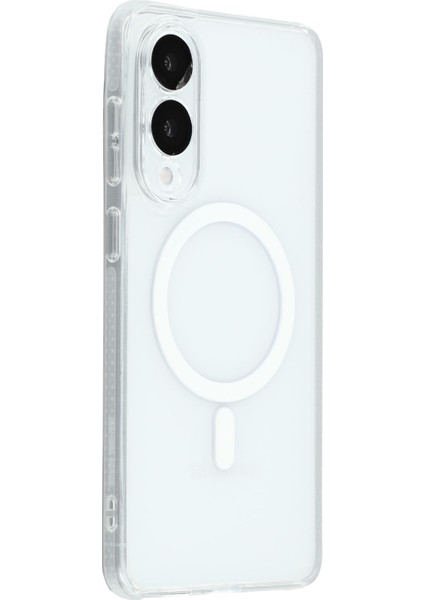 Samsung Galaxy S25 Edge Manyetik Kılıf Pc Tpu Yarı Saydam Telefon Arka Kapağı (Yurt Dışından)
