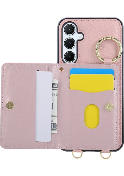 Samsung Galaxy S25 / S24 Kickstand Rhombus Deri + Tpu Telefon Kılıfı Omuz Askılı (Yurt Dışından) fiyatları