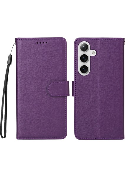Samsung Galaxy S24 Plus / Galaxy S25 Plus Rfıd Engelleme Pu Deri Telefon Kılıfı Bilek Kayışı ile (Yurt Dışından)