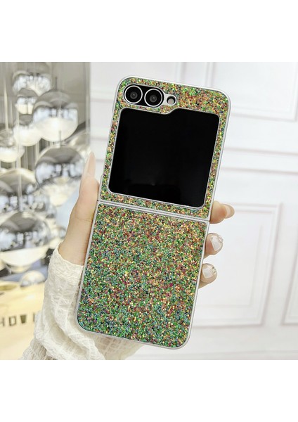 Samsung Galaxy Z Flip6 5g Kauçuk Gümüş Kenarlı Hayalet Simli Sert Pc Telefon Kılıfı (Yurt Dışından) fiyatları